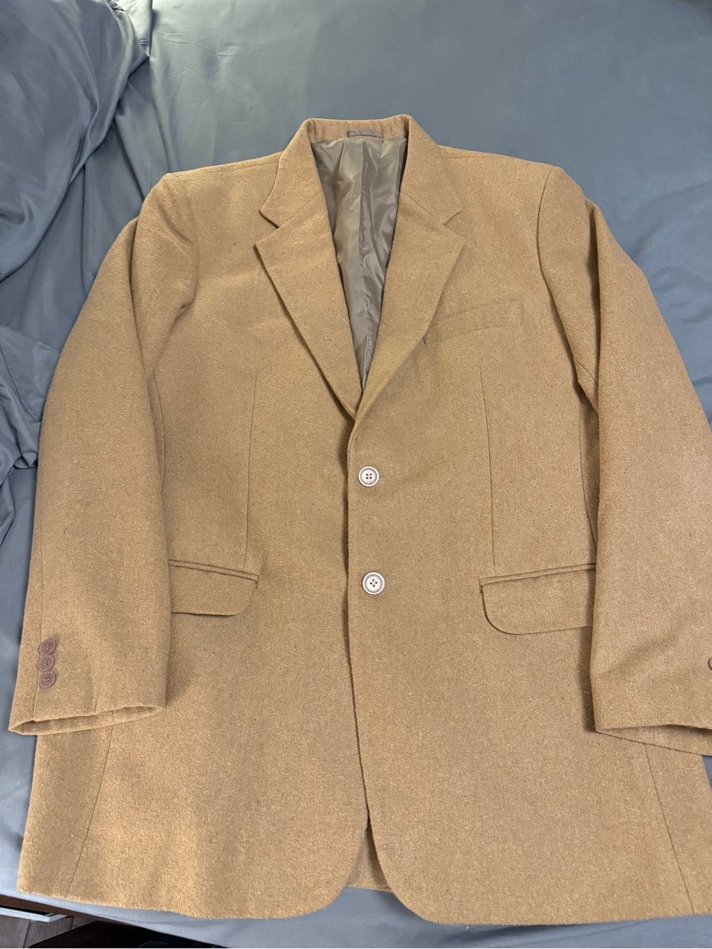 Men's Classic Camel Wool-Blend Blazer sport coat 46R